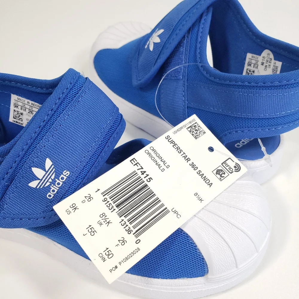 9K Adidas Originals Superstar 360 Blue White Sandals Toddler Size 9K